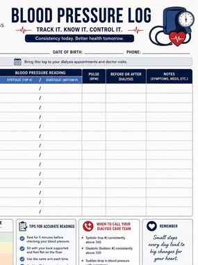 Blood Pressure Log Poster - Blue & Red